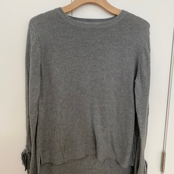 Grey tie sleeve sweater - Picture 2 of 4